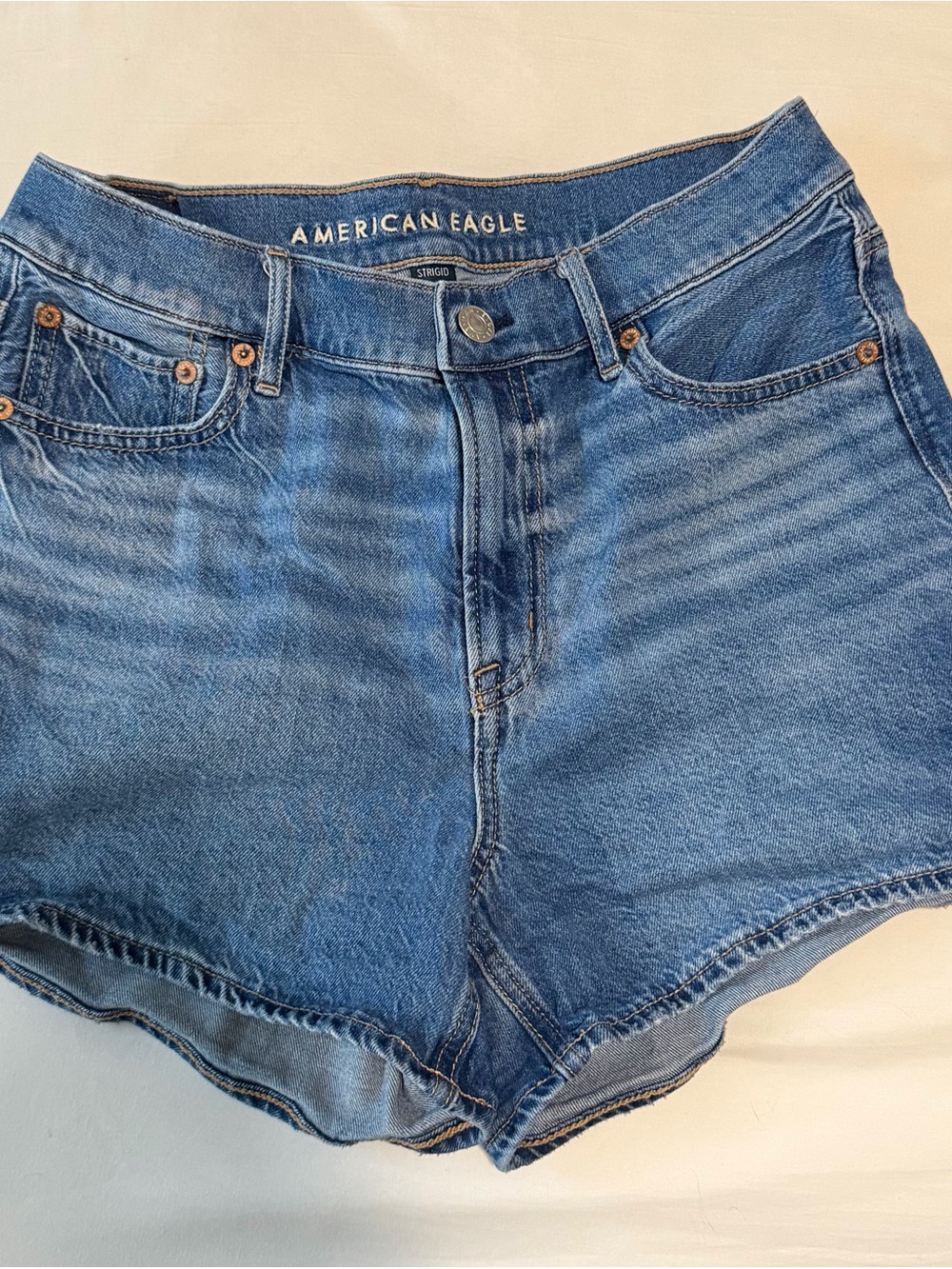 American Eagle Outfitters Blue High-Rise Jean Shorts